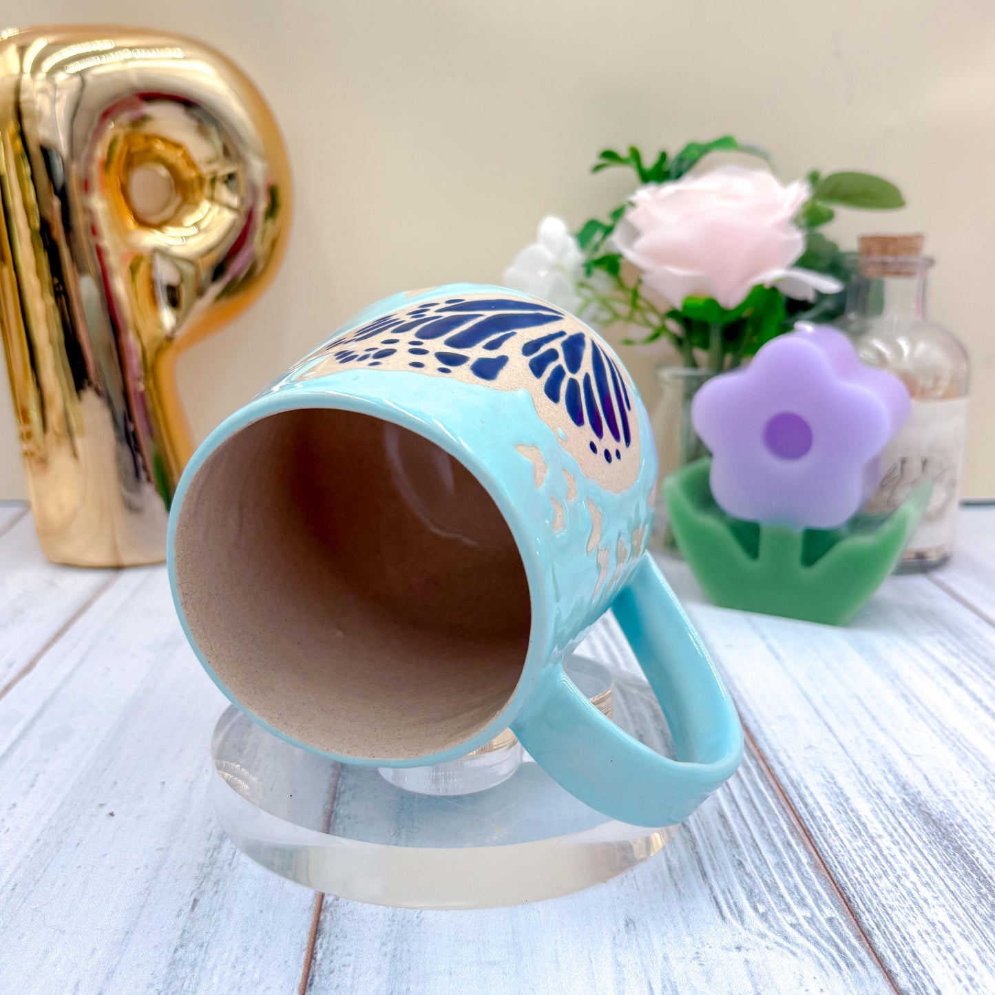 Blue Butterfly Ceramic Mug