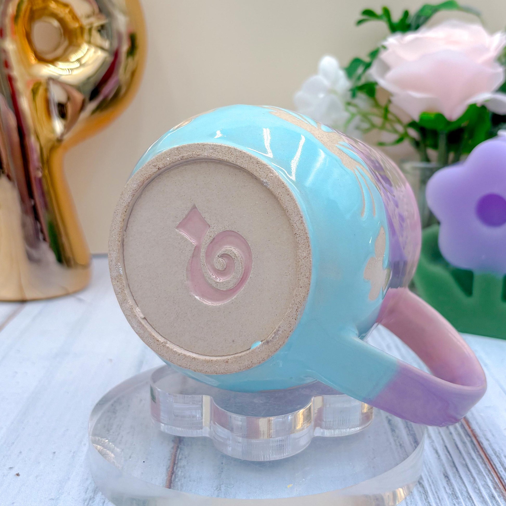 Blue Ombré Butterfly Ceramic Mug