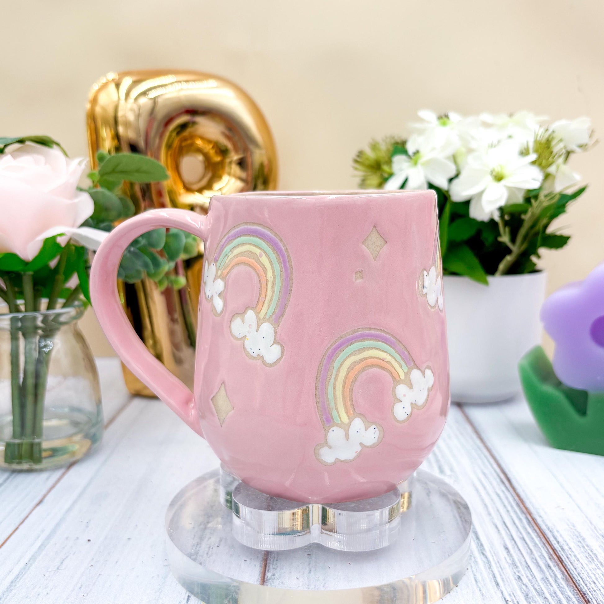 Pink Rainbow Ceramic Mug