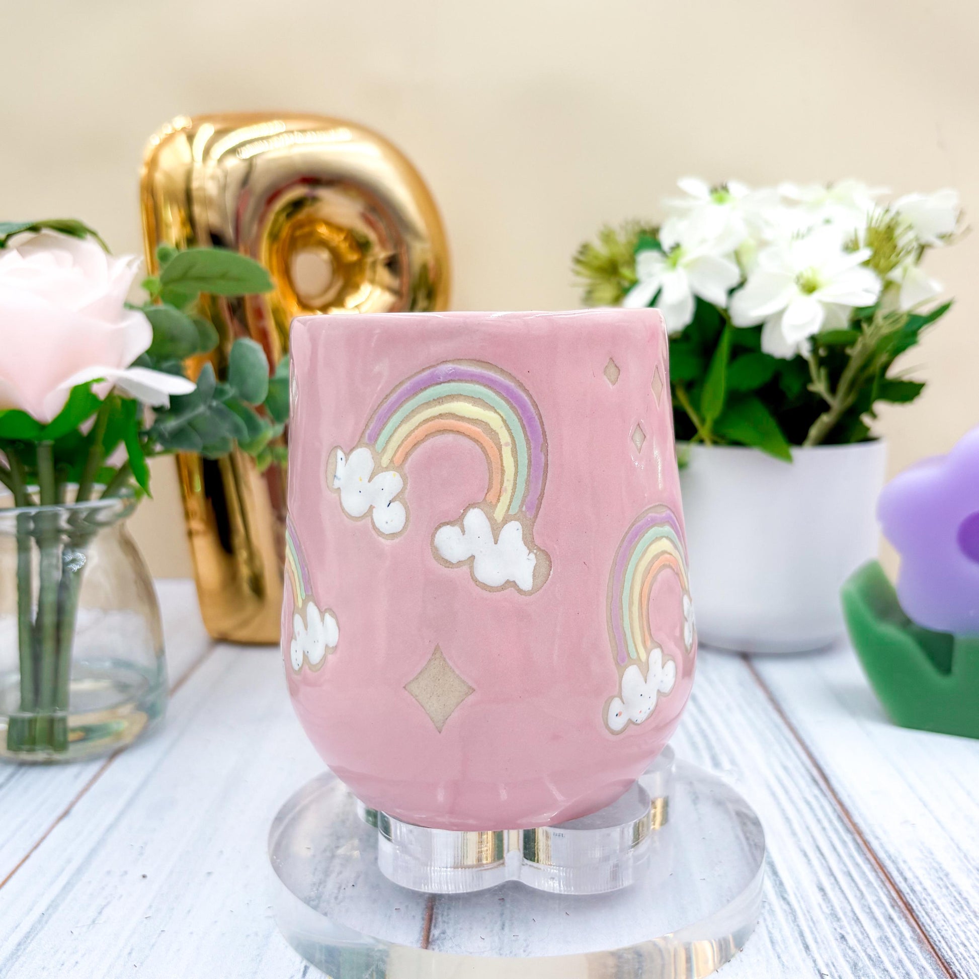 Pink Rainbow Ceramic Mug