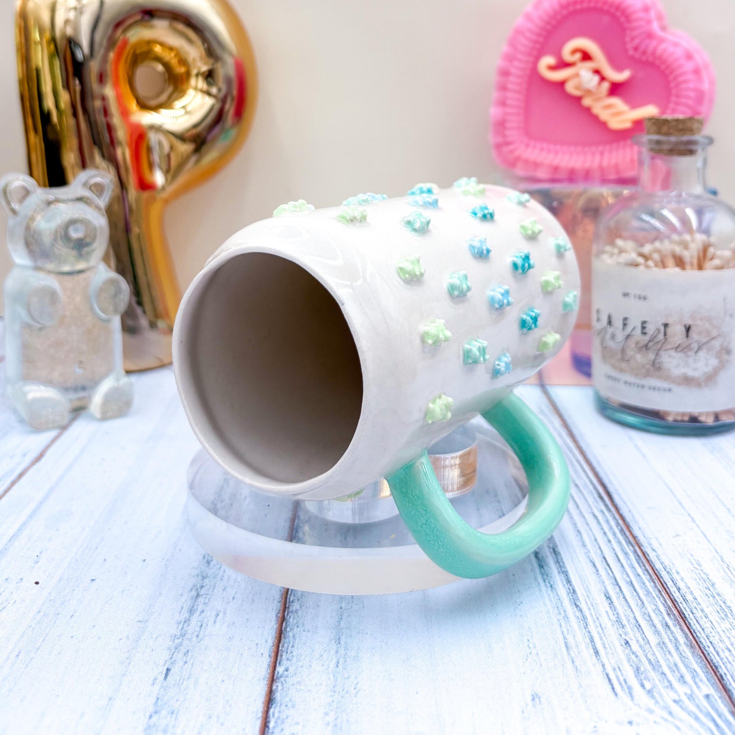 Blue Gummy Bear Ceramic Tumbler