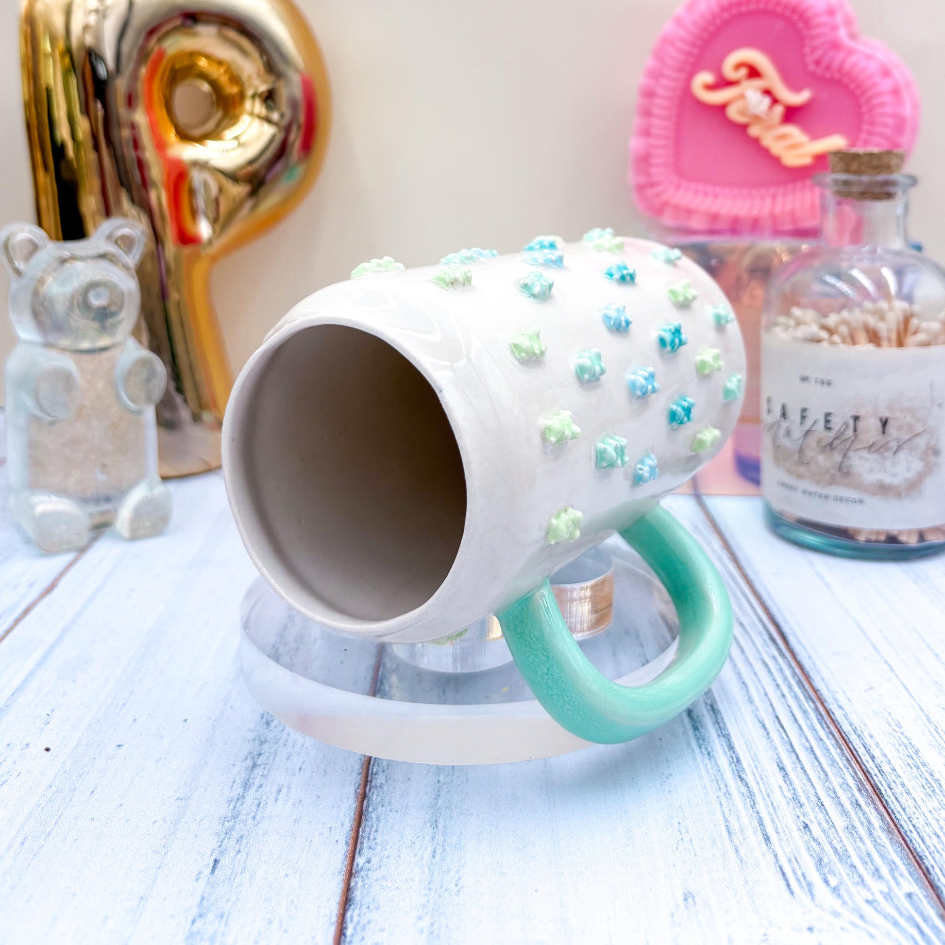 Blue Gummy Bear Ceramic Tumbler