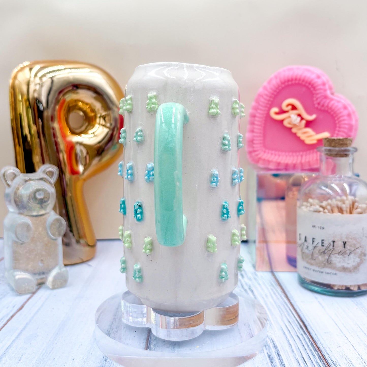 Blue Gummy Bear Ceramic Tumbler