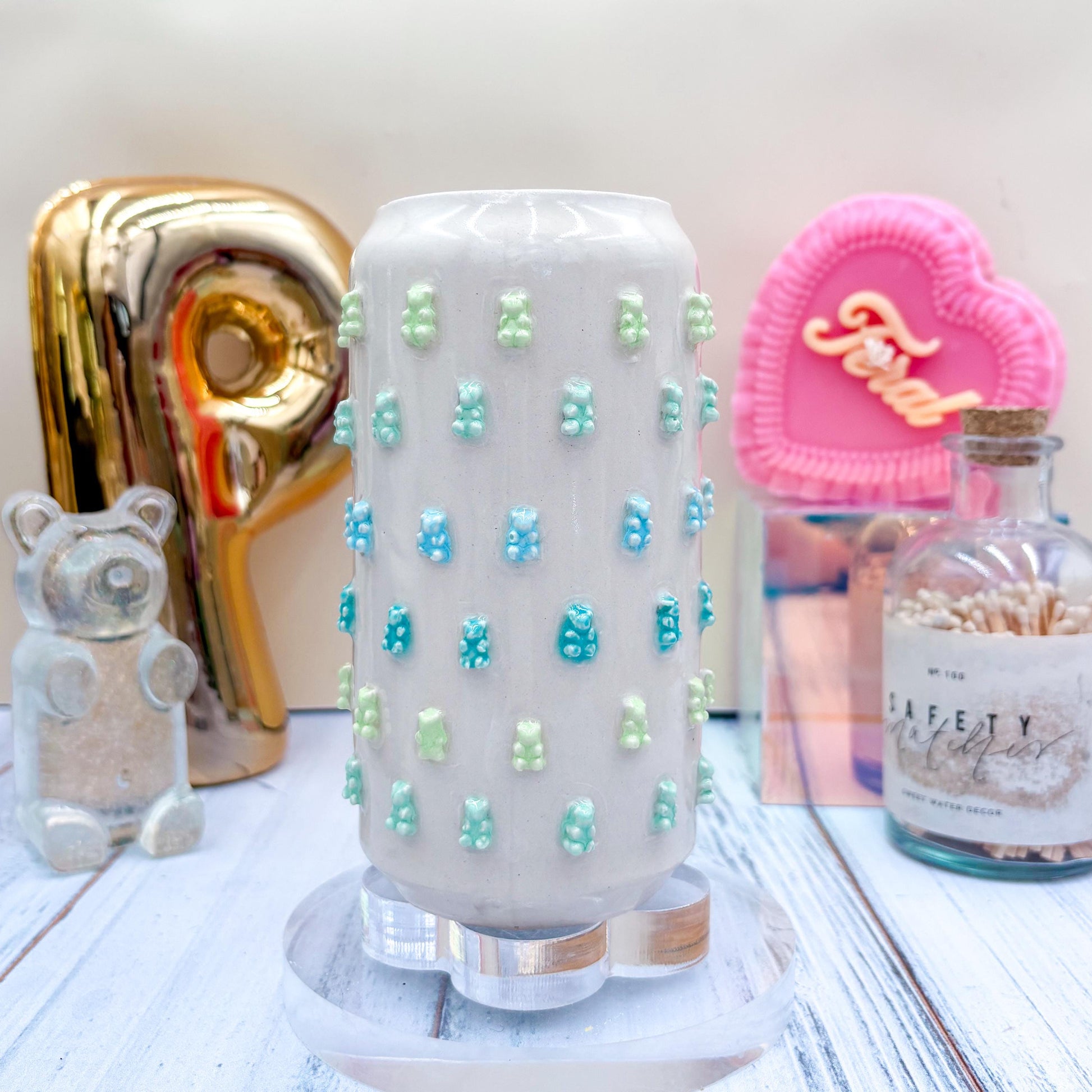 Blue Gummy Bear Ceramic Tumbler