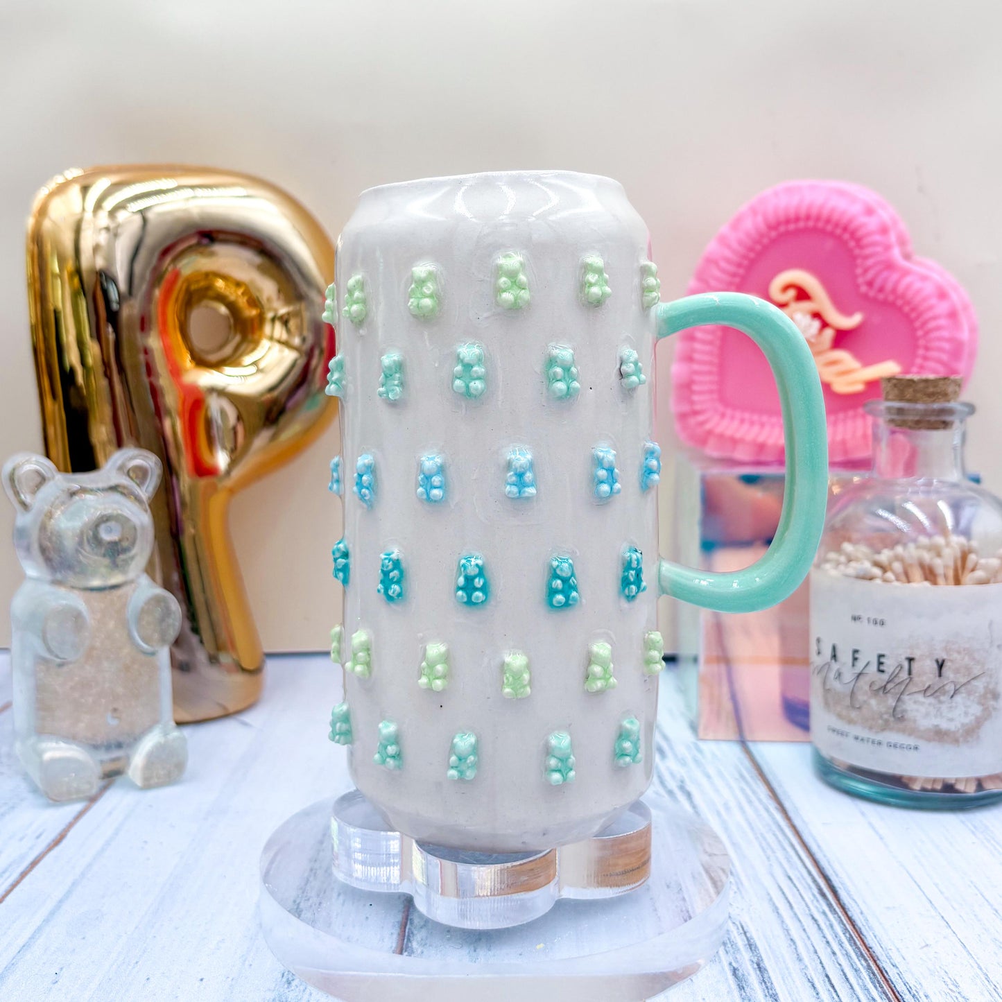 Blue Gummy Bear Ceramic Tumbler