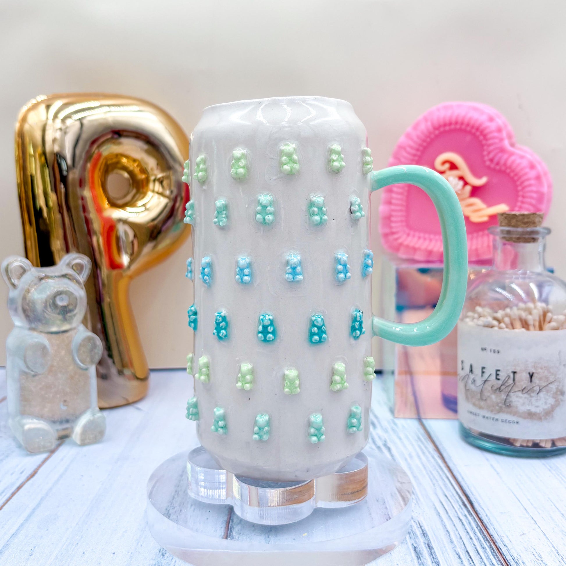Blue Gummy Bear Ceramic Tumbler