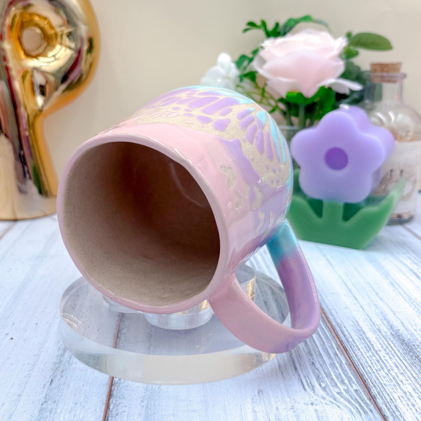 Blue Ombré Butterfly Ceramic Mug