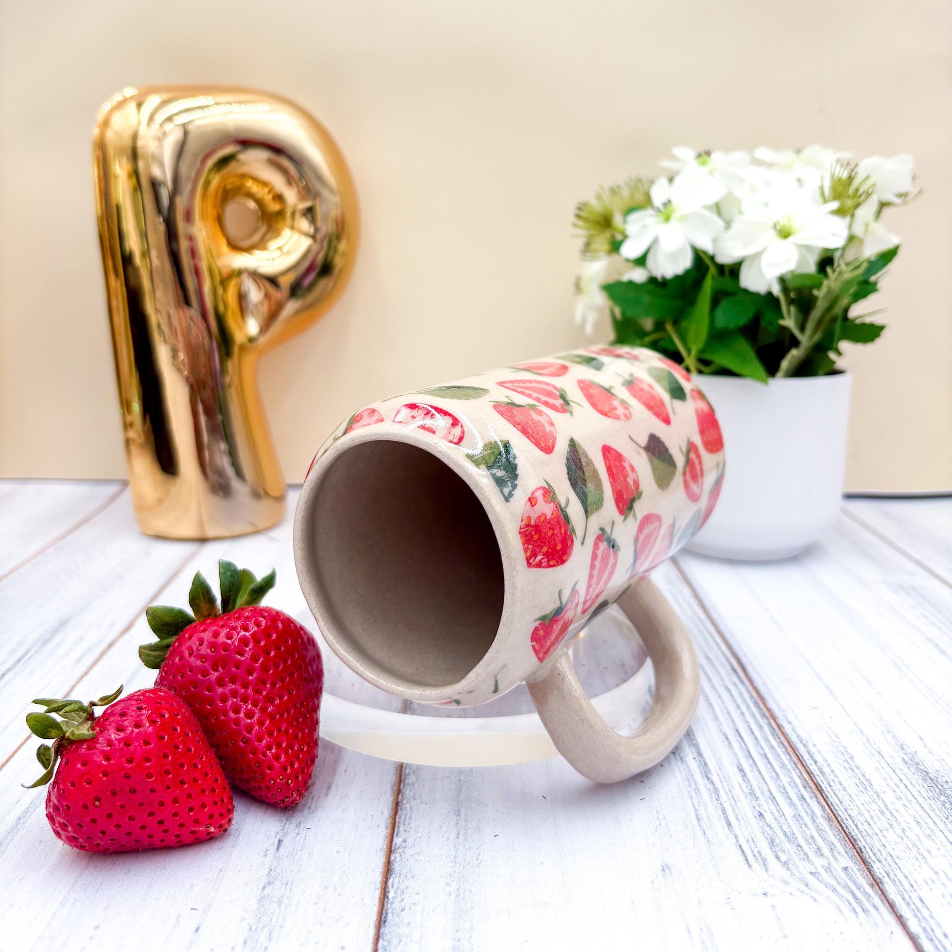 Strawberry Tumbler Ceramic Mug