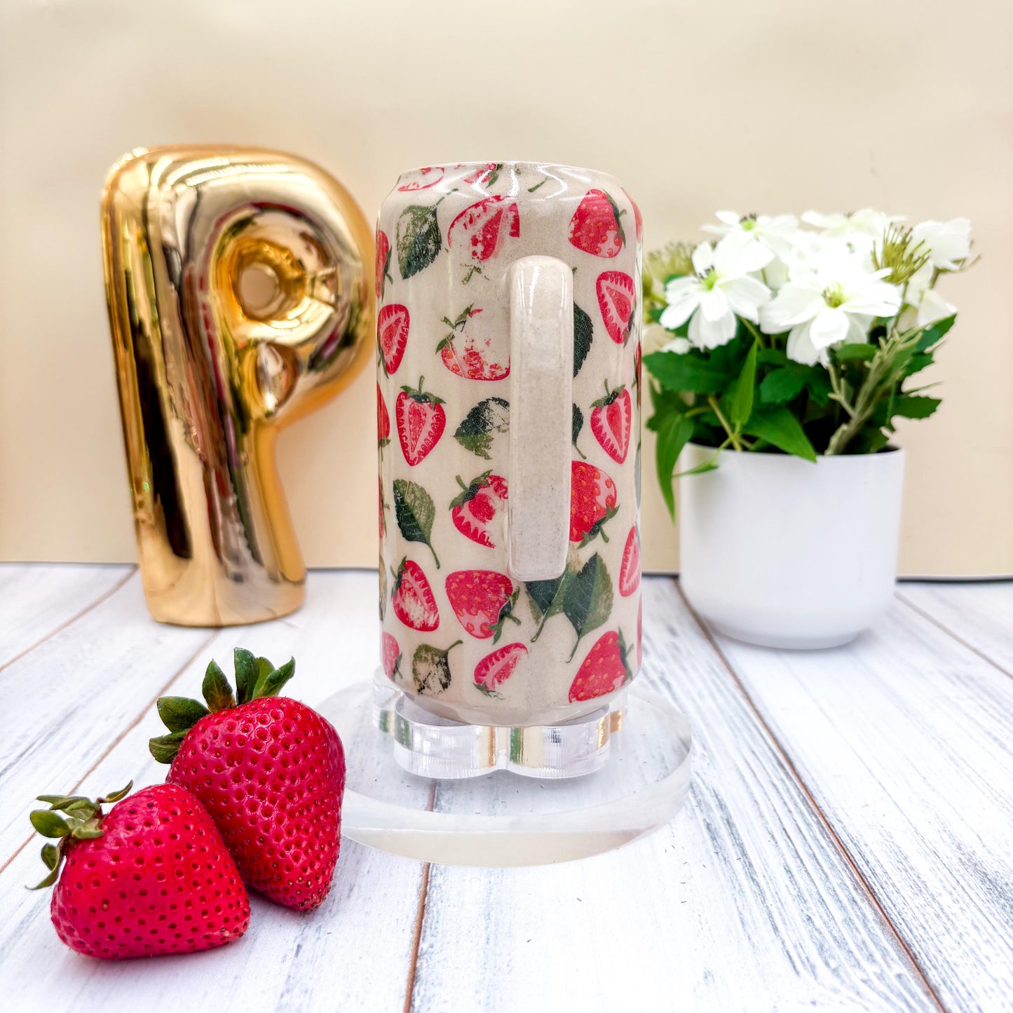 Strawberry Tumbler Ceramic Mug