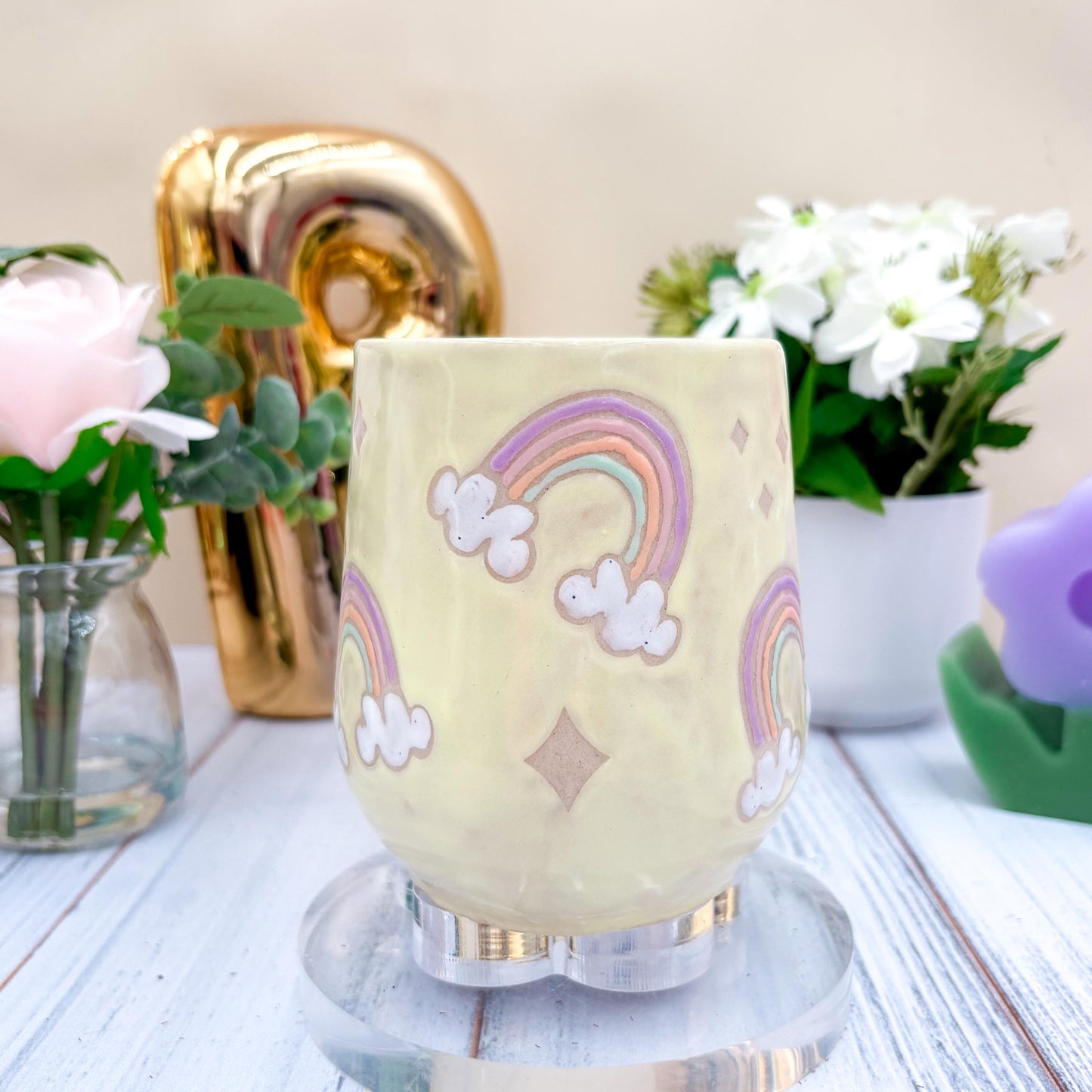 Yellow Rainbow 16 Ounce Ceramic Mug