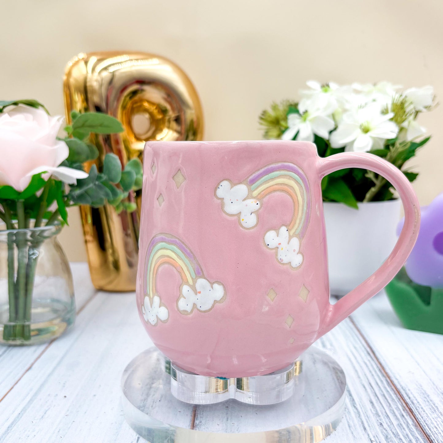 Pink Rainbow Ceramic Mug