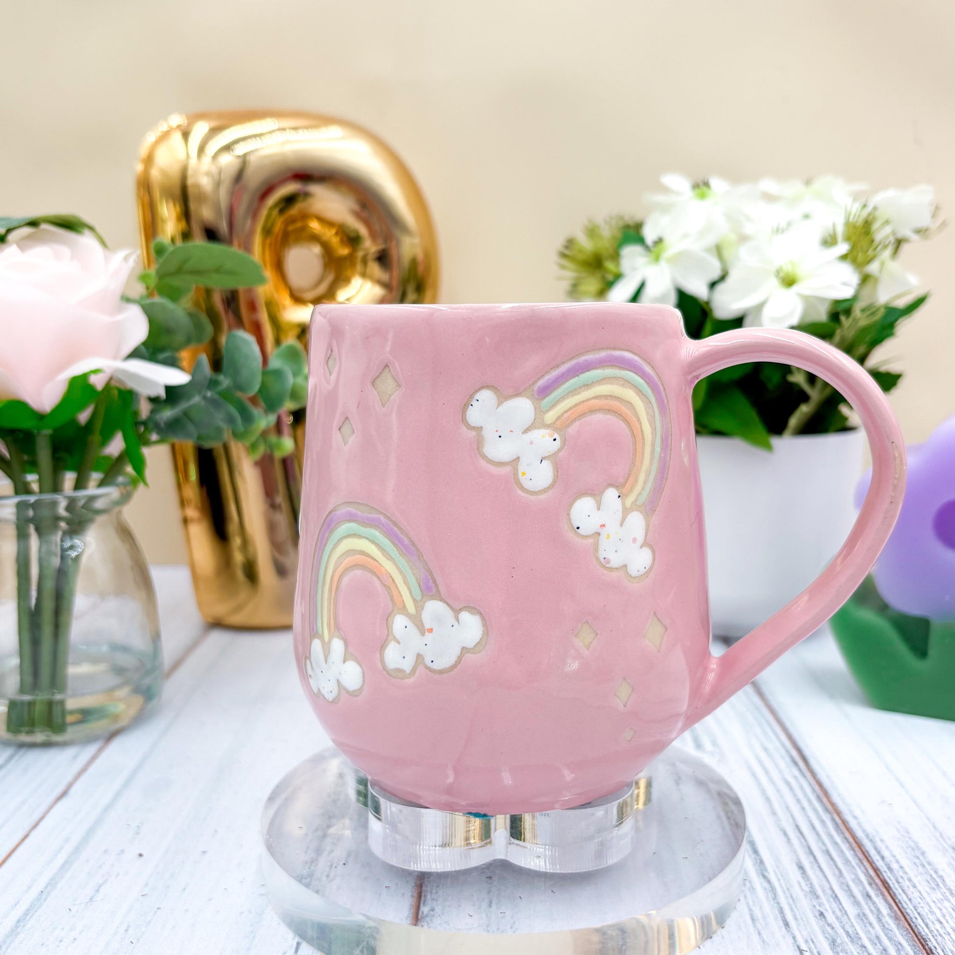 Pink Rainbow Ceramic Mug