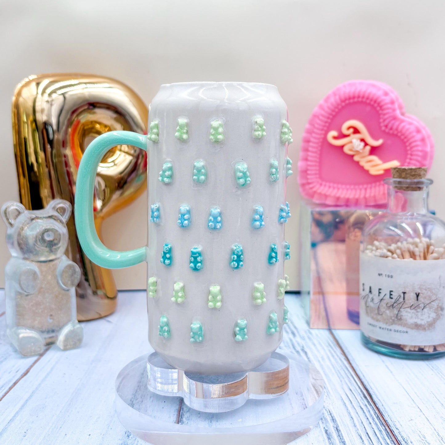 Blue Gummy Bear Ceramic Tumbler