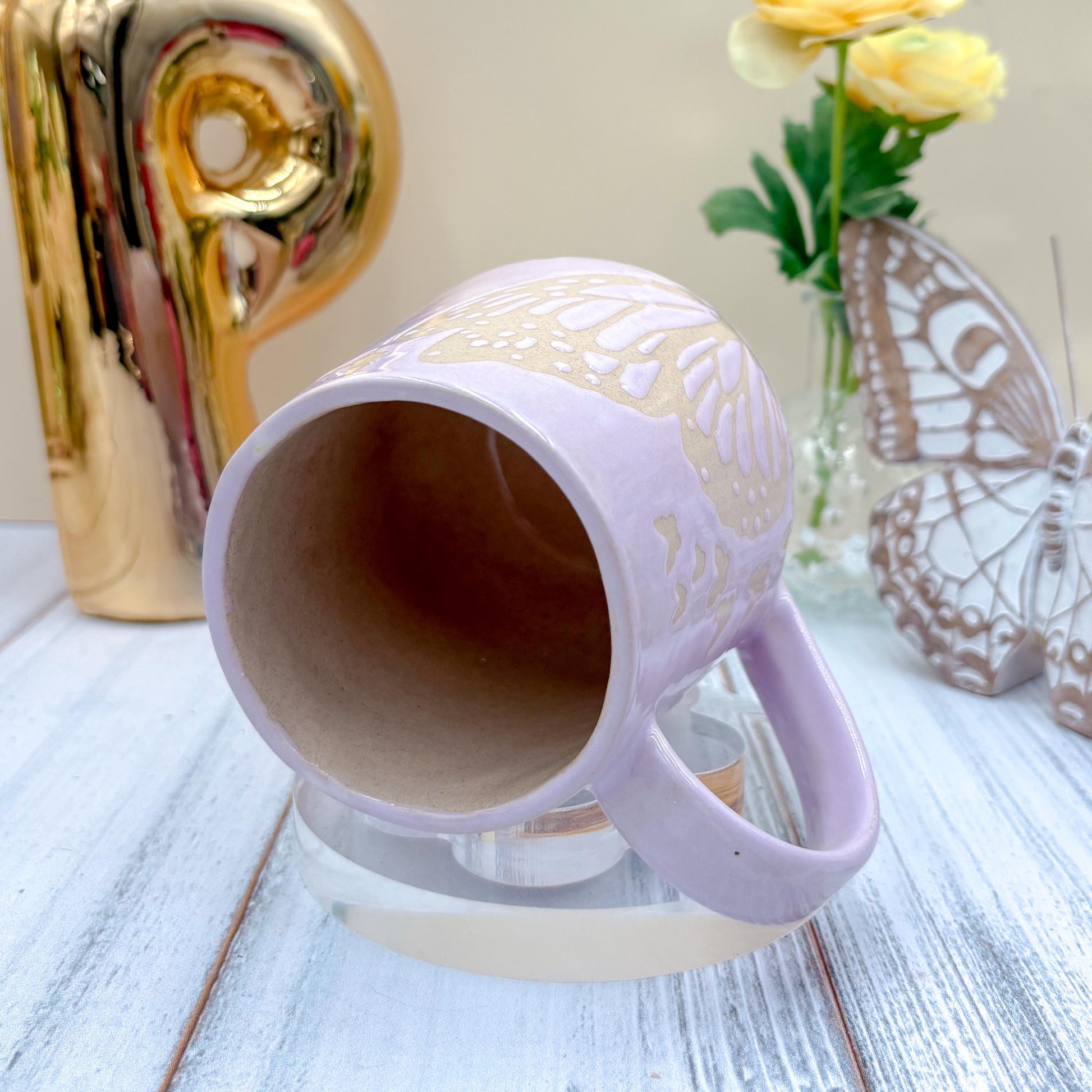 Light Purple Butterfly Ceramic Mug