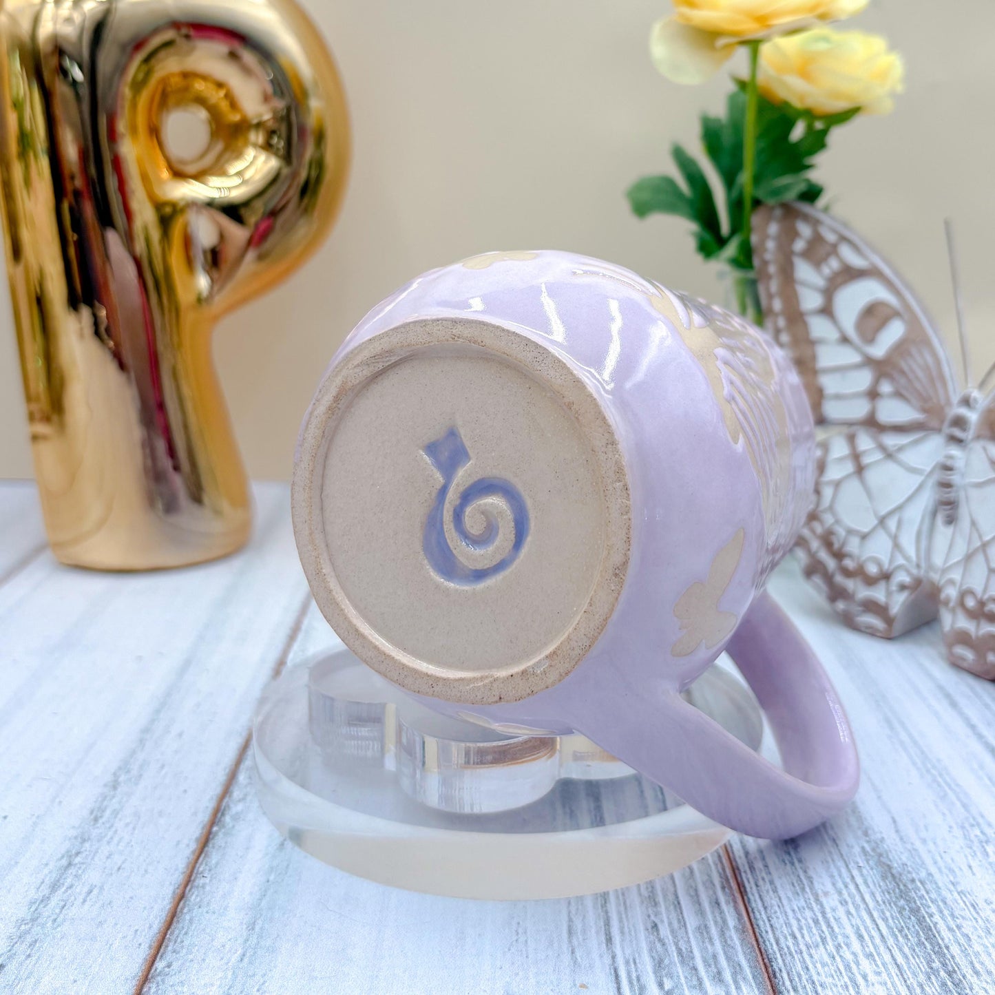 Light Purple Butterfly Ceramic Mug