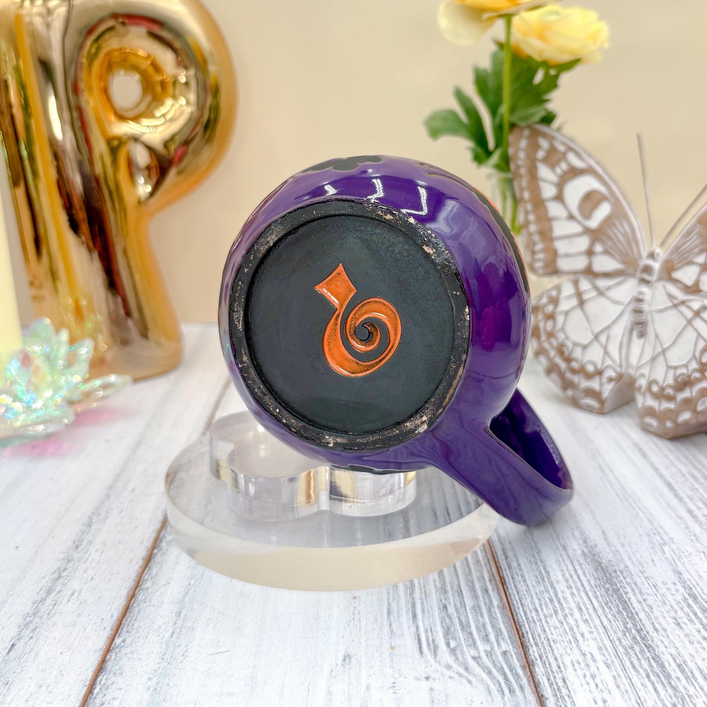 Purple Monarch Butterfly Ceramic Mug