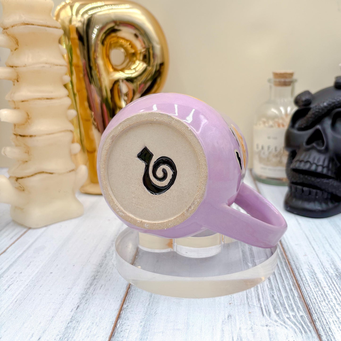 Purple Pumkin Ceramic Mug, Autumn Gift For Her, Retro Fall Mug, Halloween Gift, Spooky Mug Handmade, Cute Autumn Mugs, Pumpkin Ceramic Mug