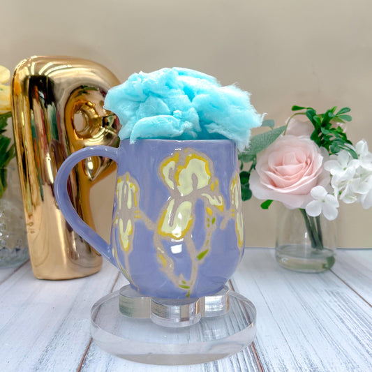 Lavender Iris Ceramic Mug, Yellow Iris Ceramic Mug, Flower Lover Gift, Yellow Iris Flower, Gardener Gift Idea, Flower Home Decor, Cute Mug