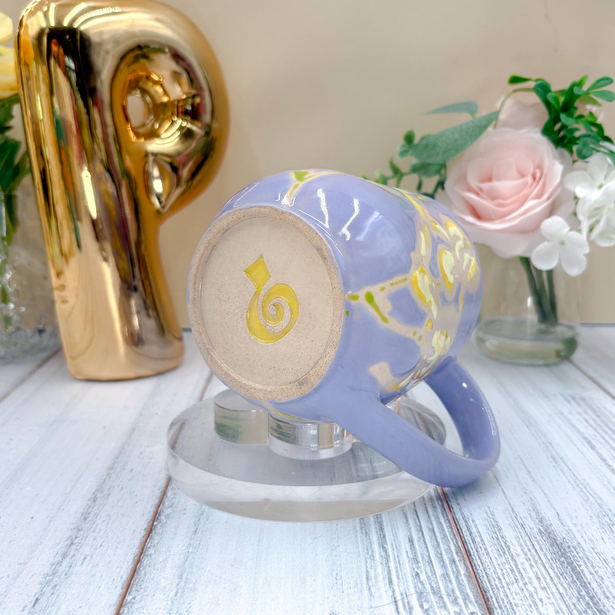 Lavender Iris Ceramic Mug, Yellow Iris Ceramic Mug, Flower Lover Gift, Yellow Iris Flower, Gardener Gift Idea, Flower Home Decor, Cute Mug