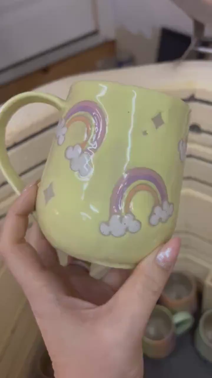 Yellow Rainbow 16 Ounce Ceramic Mug