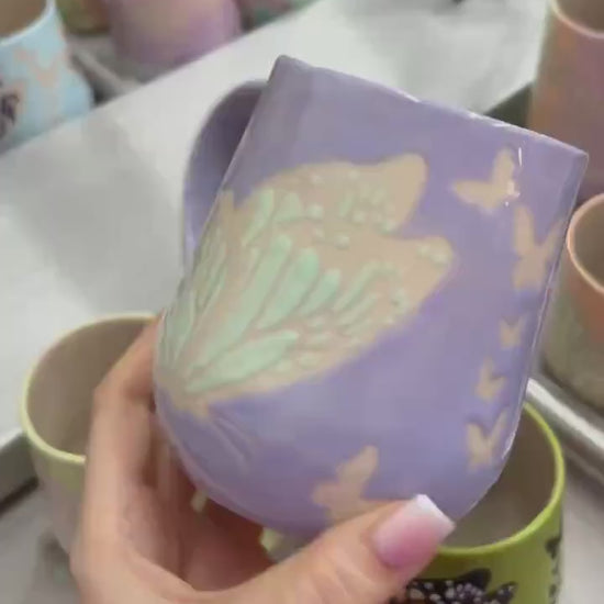 Lavender Butterfly Ceramic Mug