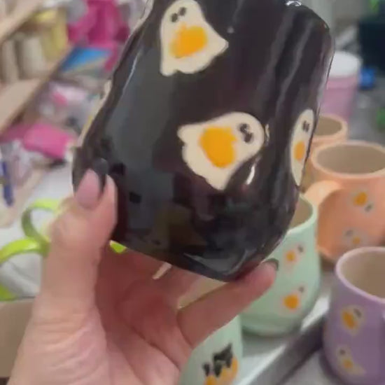 Black Ghost Pumkin Ceramic Mug