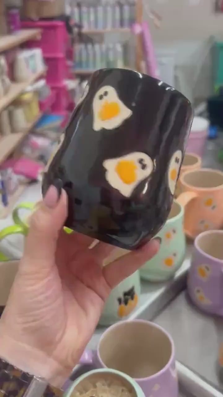 Black Ghost Pumkin Ceramic Mug