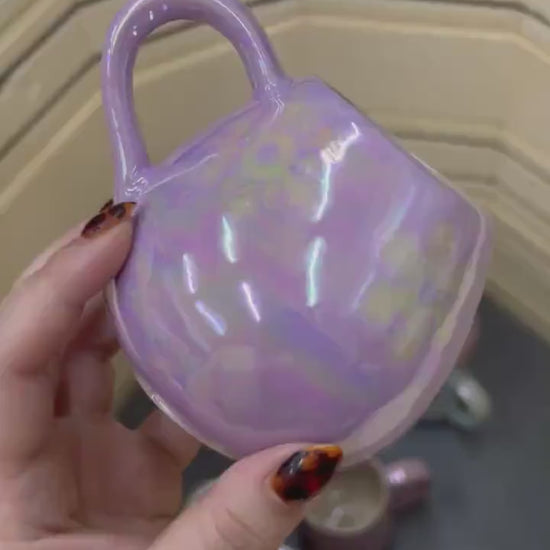 Purple Pearly Snowflake 12 Oz Ceramic Mug
