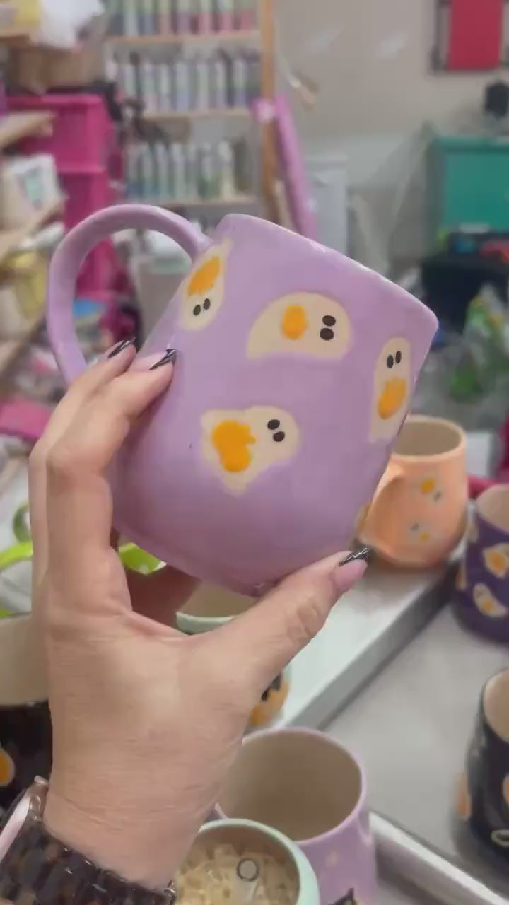 Purple Ghost Pumkin Ceramic Mug