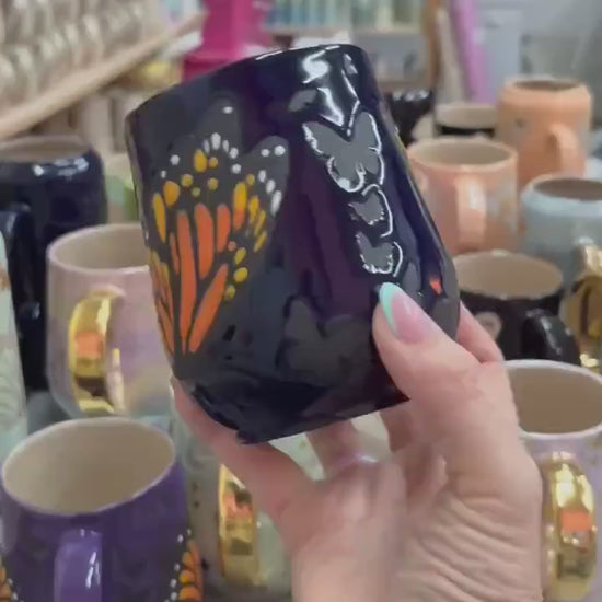 Blue Monarch Butterfly Ceramic Mug