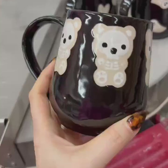 Matte Black Gummy Bear Ceramic Mug