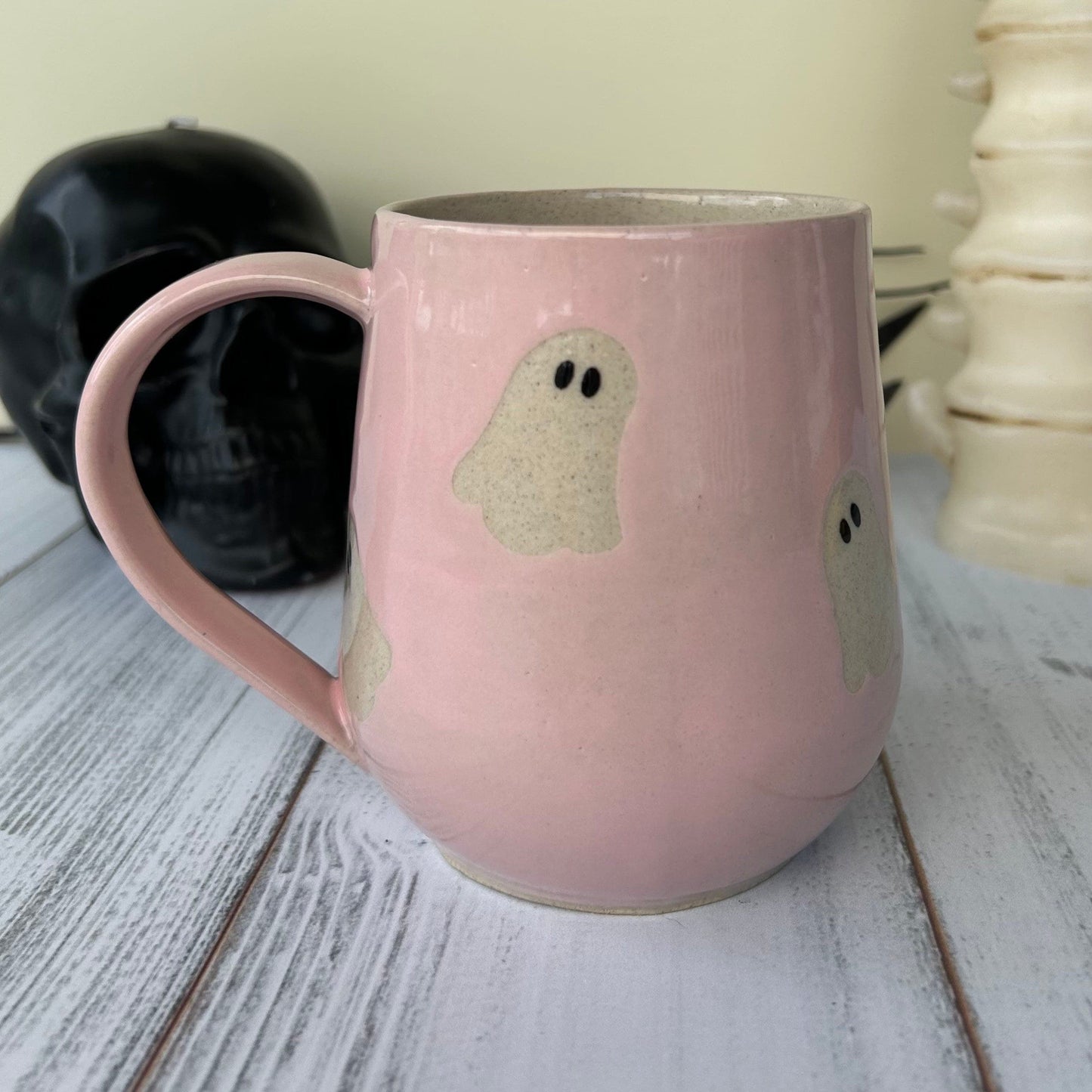 Pink Ghost Mug Ceramic