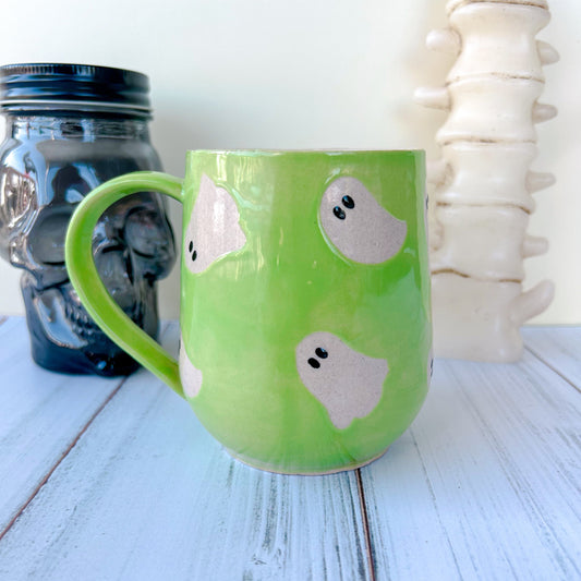 Green Ghost Mug Ceramic