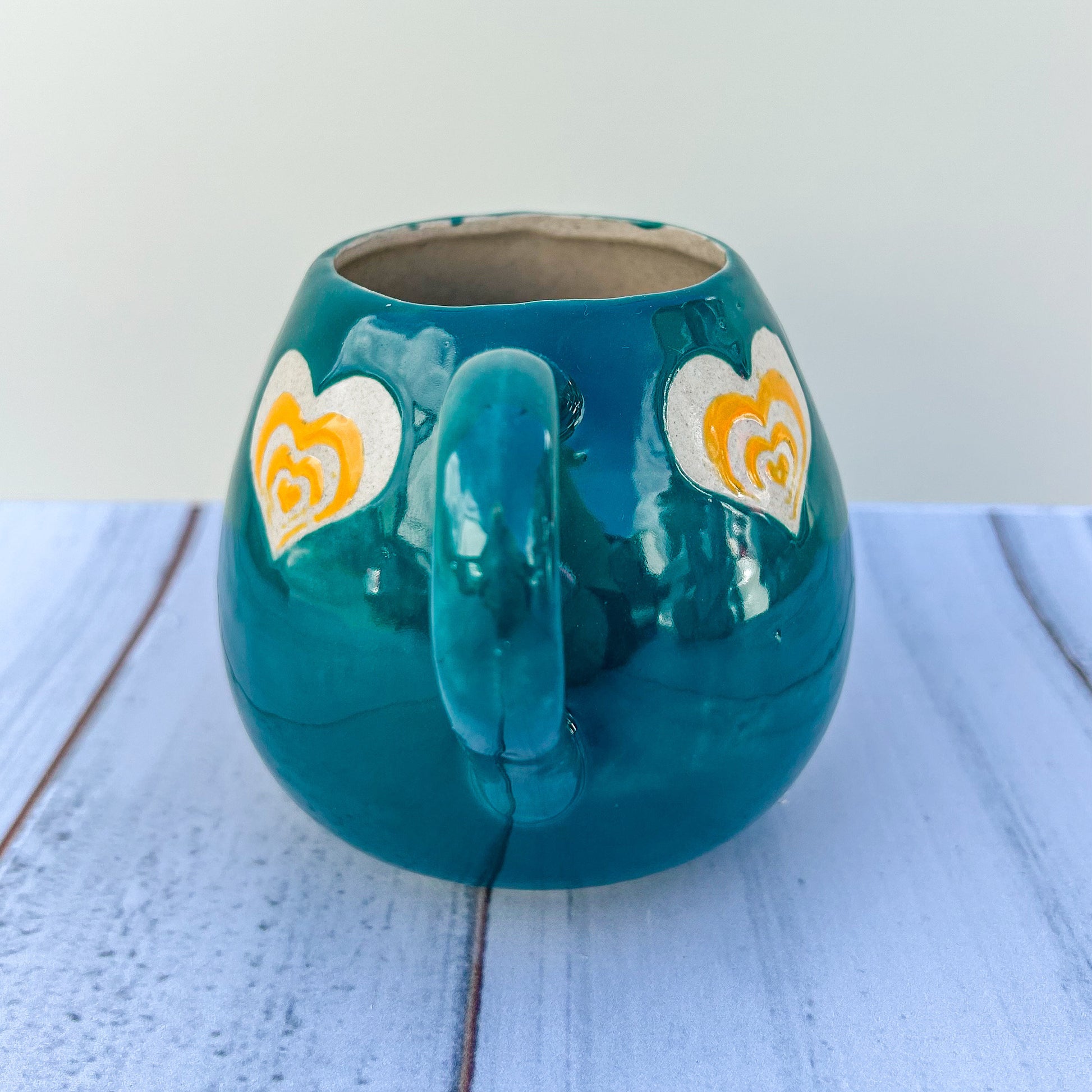 Teal and Orange Mug Pottery