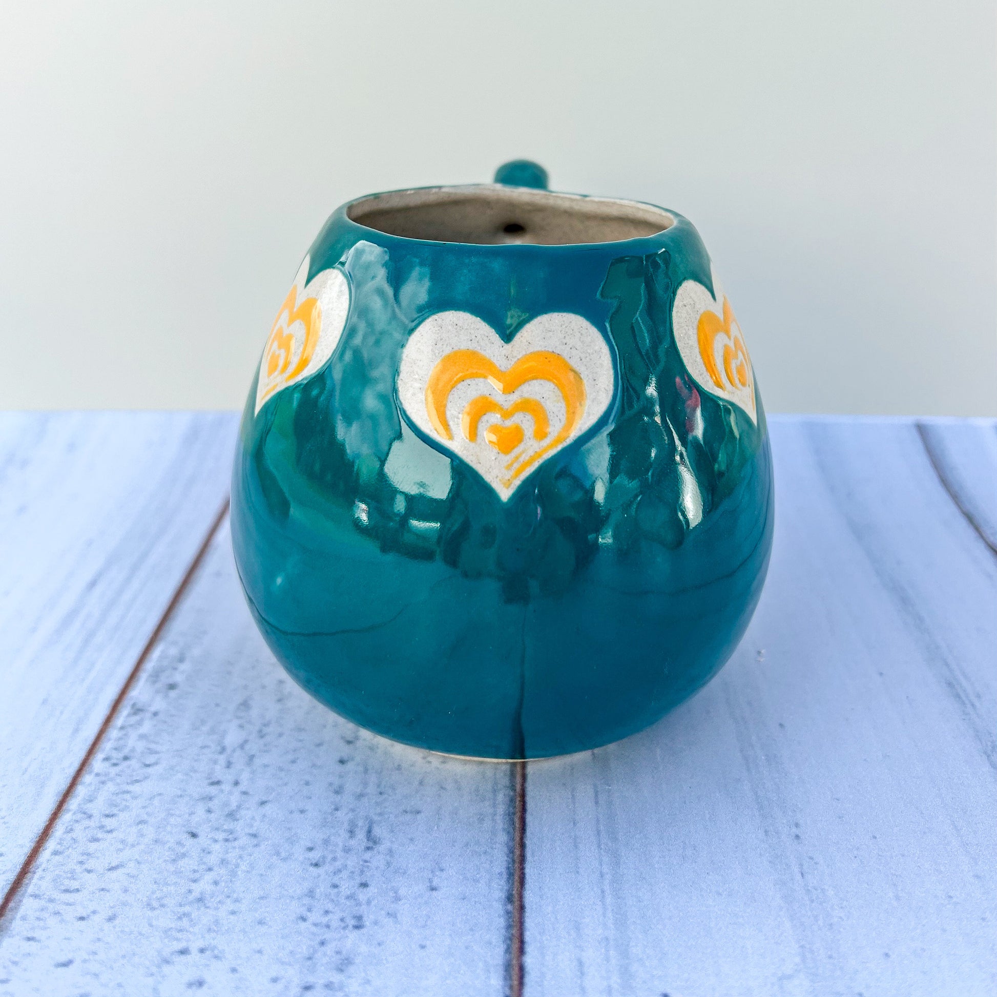 Teal and Orange Mug Pottery