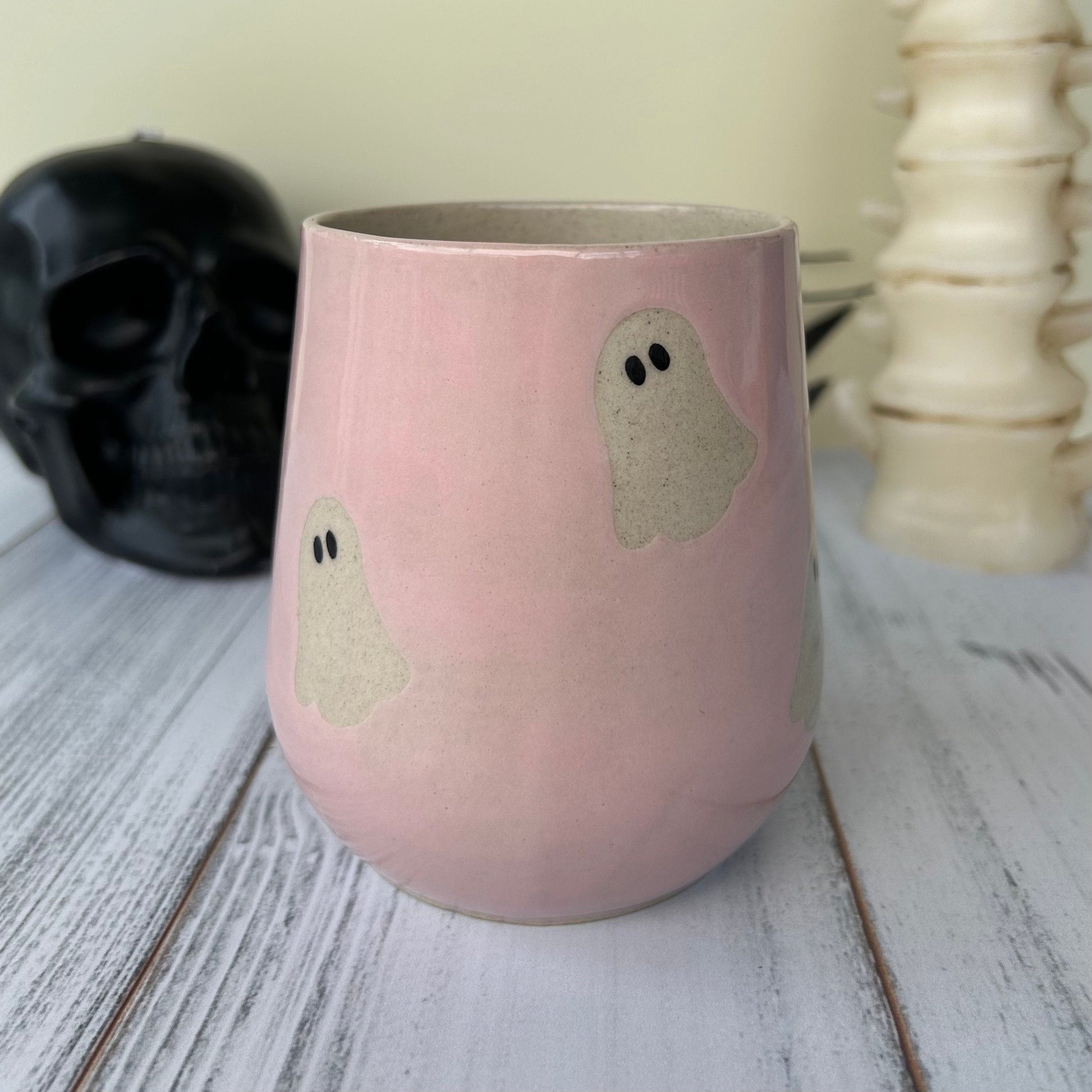 Pink Ghost Mug Ceramic