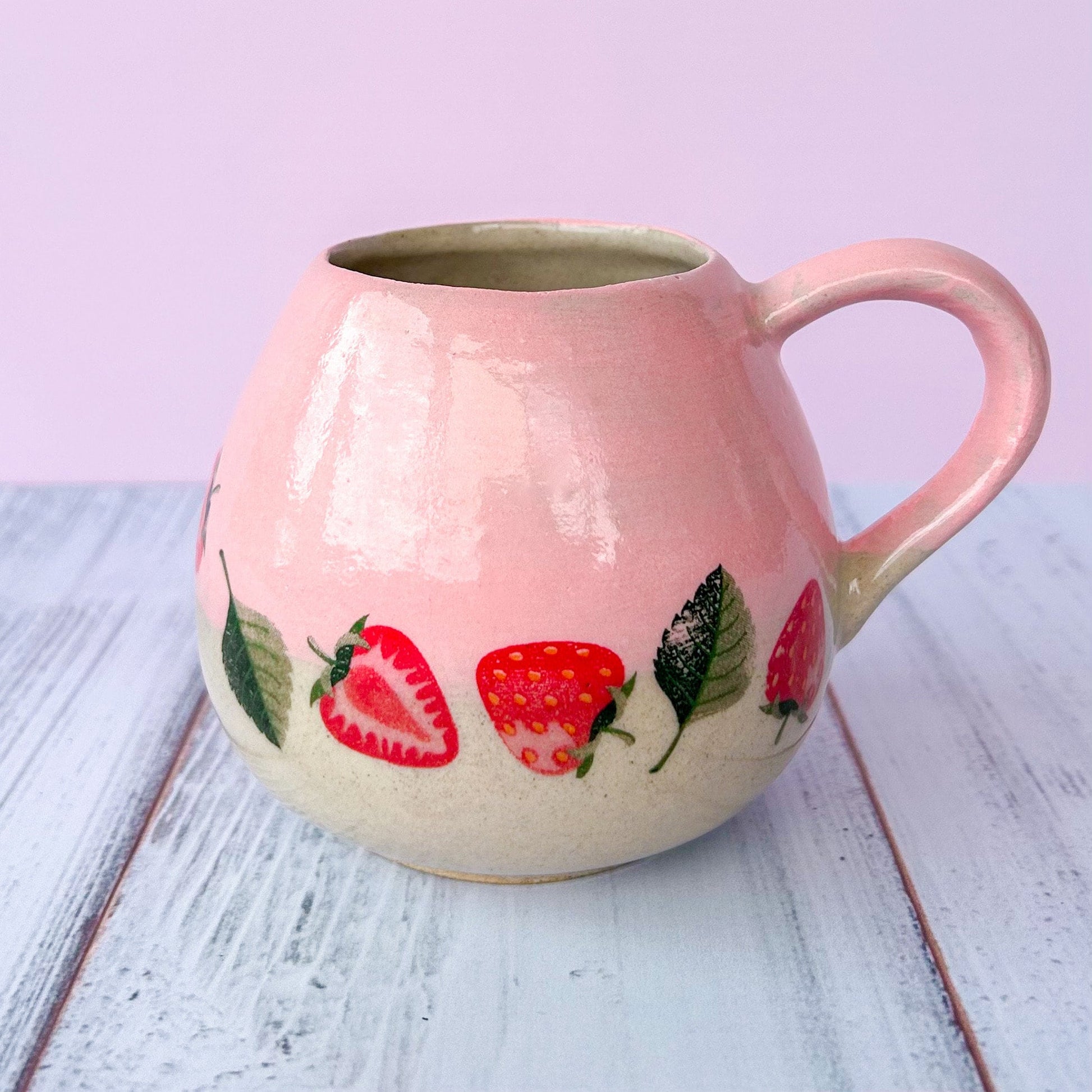 Strawberry Mug, Ceramic Coffee Mug Handmade, Gardener Gift Idea, Strawberry Lovers, Berry Mug For Mom, Farmer’s Wife Gift, Strawberries Cup