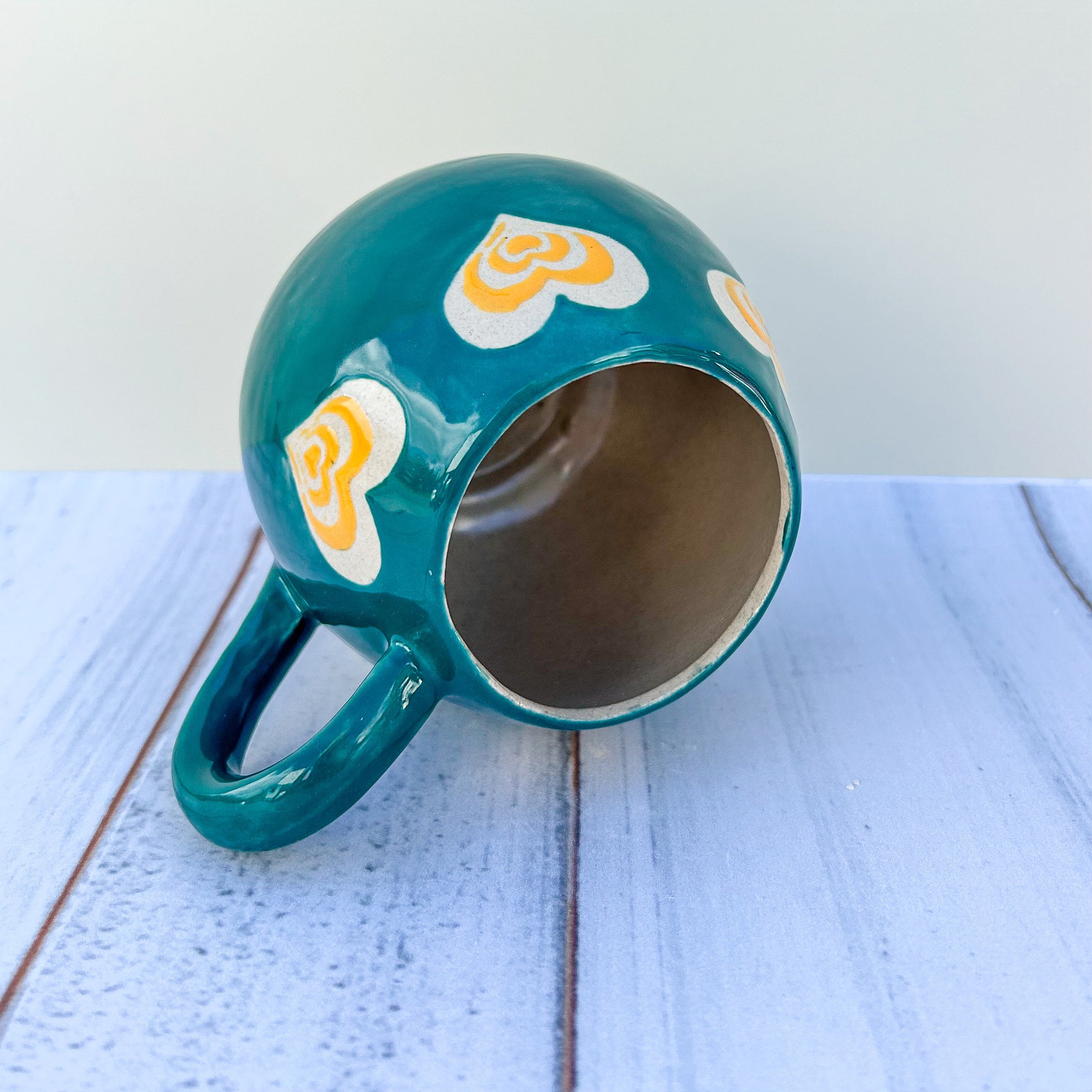 Teal and Orange Mug Pottery