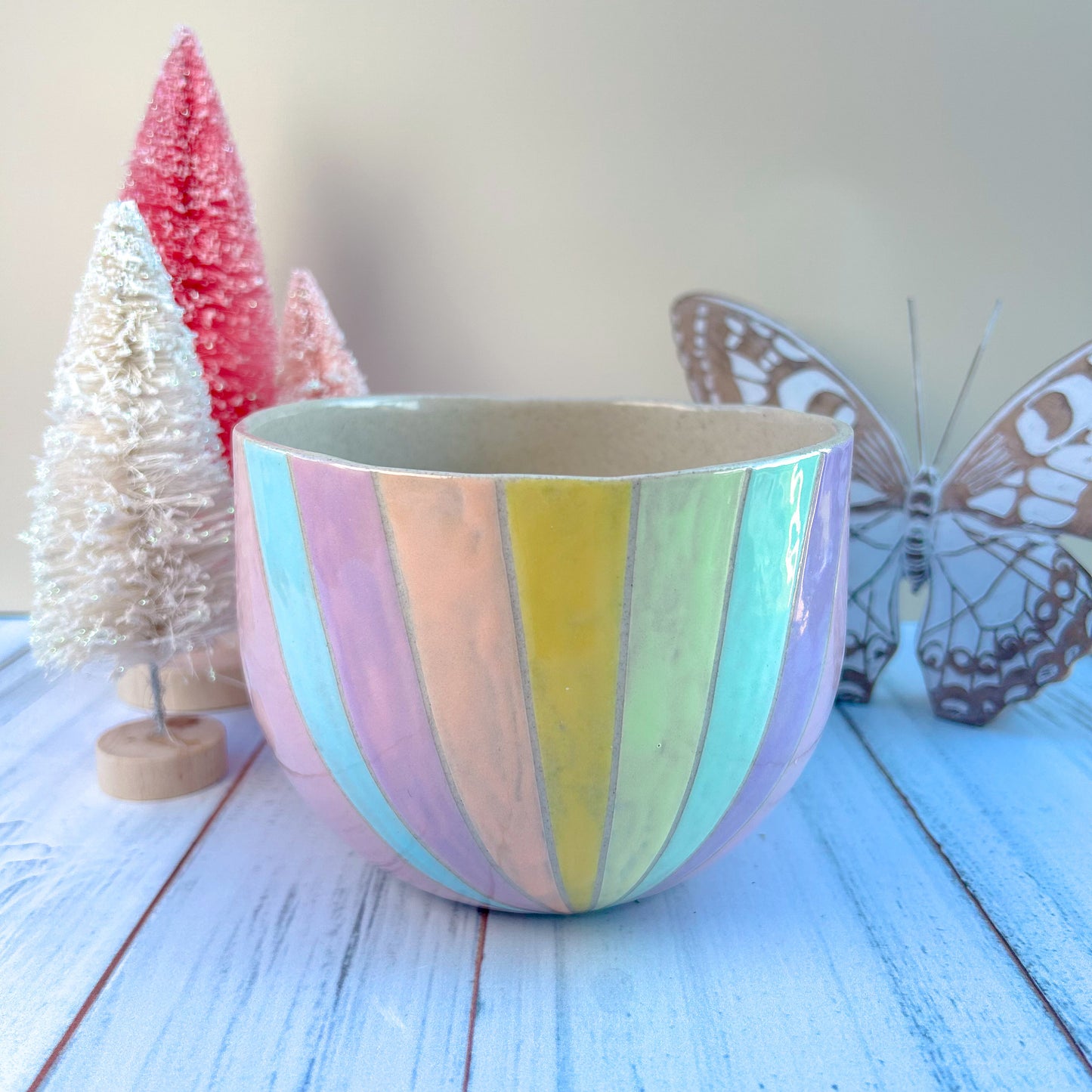 Rainbow Bowl, Ice Cream Bowl, Ceramic Bowl, Pottery Bowl, Handmade Bowl, Fruit Bowl, Soup Bowl, Large Bowls, Stoneware Bowl, Cereal Bowl