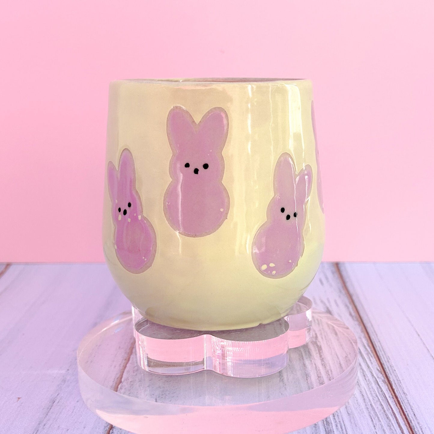 Light Green Bunny Spring Ceramic Mug, Spring Gift For Her, Retro Spring Mug, Easter Gift for Her, Cute Bunny Mug Handmade, Cute Easter Mugs